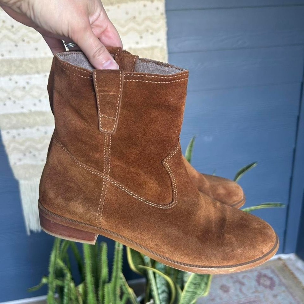 Rebecca Minkoff Chasidy suede boots, a Western-inspired 6
